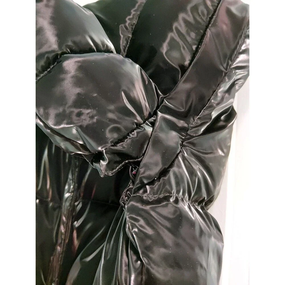 Guess Los Angeles High-Shine Gloss Puffer Convertible To Vest Jacket- Size Small